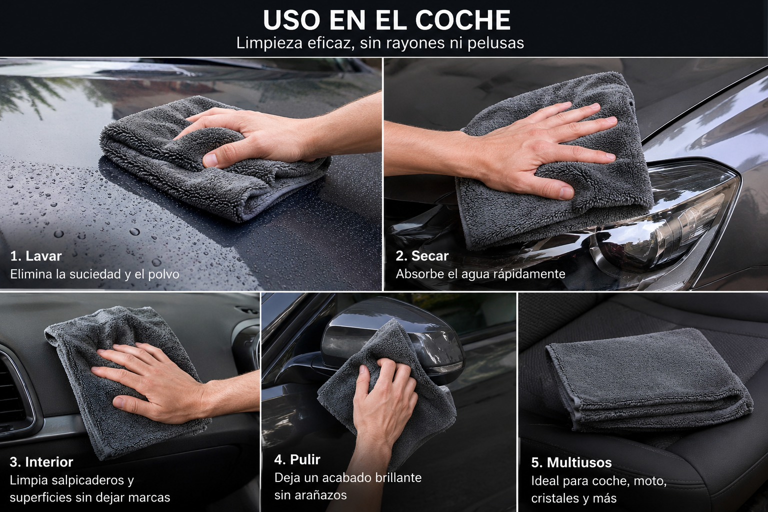 Toalla de coche de alta resistencia 1200GSM